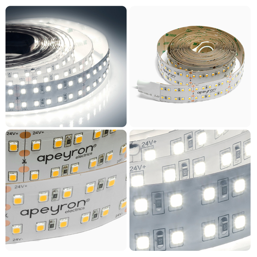 Светодиодная лента APEYRON 24В, SMD2835 , 240 диодов, 38 Вт/метр, 3800 лм/метр, IP20, 4, детальное фото