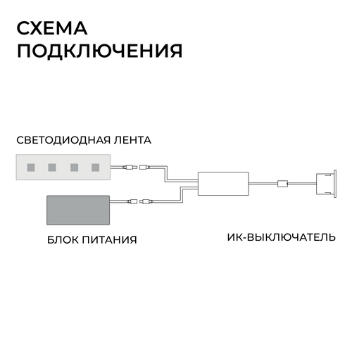 Выключатель APEYRON 04-67 ИК на препятствие , 12В/24В, 60вт/120Вт, 5А, коннектор, вид