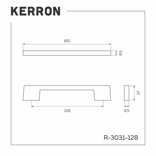 Ручка-скоба KERRON 128 мм, хром R-3031-128, изображение