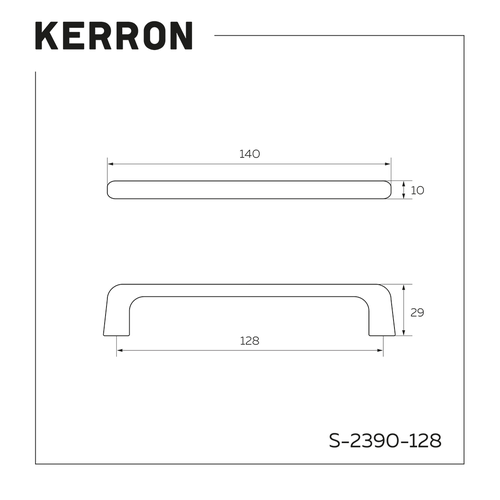 Ручка-скоба KERRON 128мм, матов золото S-2390-128 BSG, детальное фото