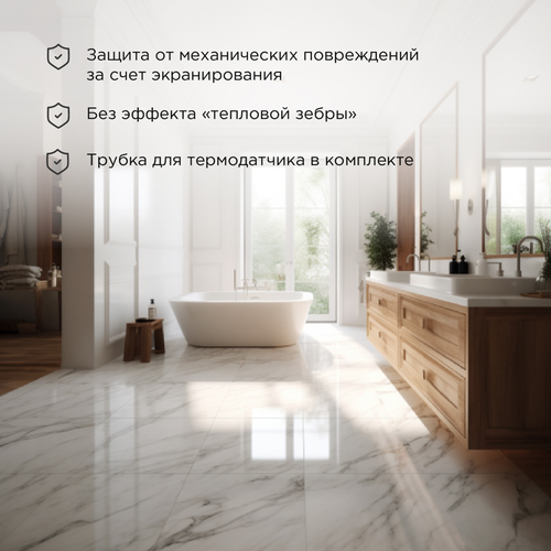 Теплый пол REXANT нагревательный самокл.мат Extra 0,7м2,0,5х1,4м,112Вт двухж., крупный план