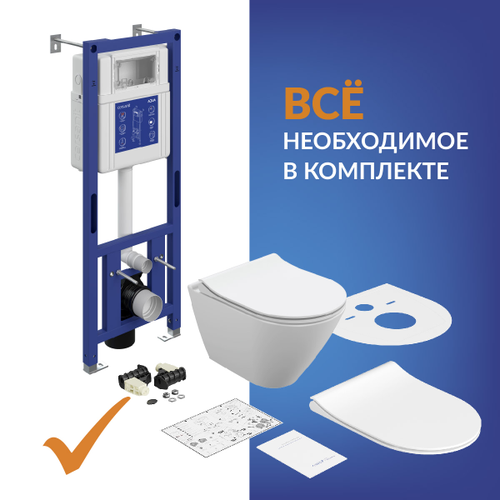 Комплект CERSANIT city smart dpl eo slim инсталляция aqua 40 smart m кнопка es, фотография