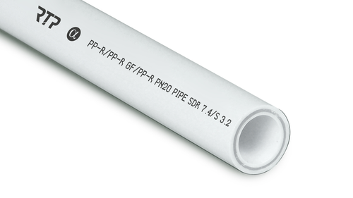 Труба РТП PPR/GF/PPR 40х5,5 PN20 белый 2м, картинка