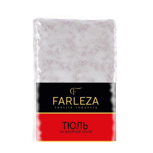 Штора тюлевая FARLEZA вышивка цветы 300х280 роз., фотография