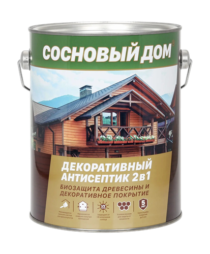 Антисептик д/древесины СОСНОВЫЙ ДОМ декоративный палисандр, вид