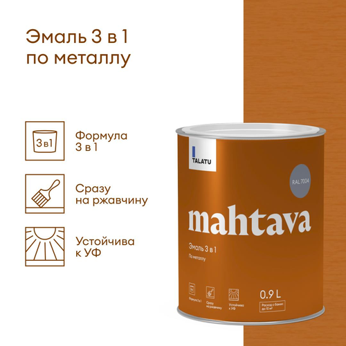 Грунт-эмаль TALATU алкидная глянцевая mahtava ral 7004 серый, фото