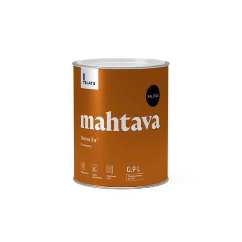 Грунт-эмаль TALATU алкидная глянцевая mahtava ral 9005 черный, детальное фото