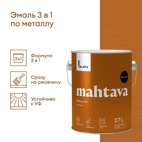 Грунт-эмаль TALATU алкидная глянцевая mahtava ral 9005 черный, фото