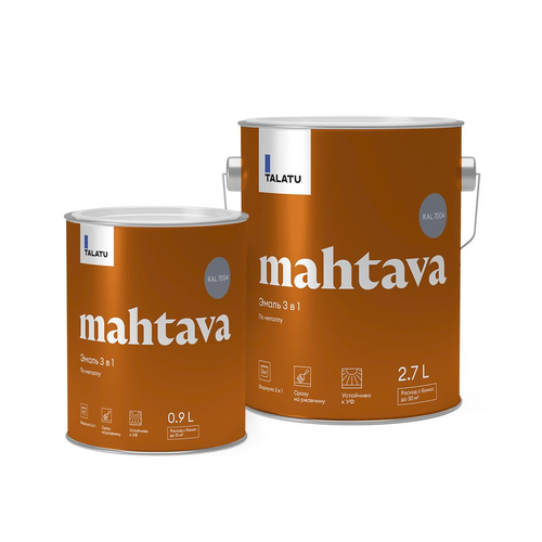 Грунт-эмаль TALATU алкидная глянцевая mahtava ral 7004 серый, детальное фото