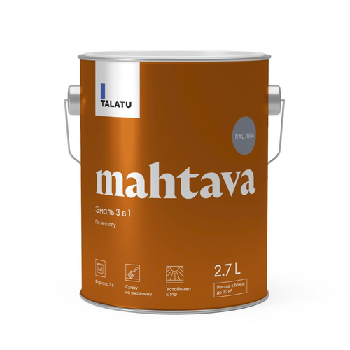 Грунт-эмаль TALATU алкидная глянцевая mahtava ral 7004 серый, детальное фото