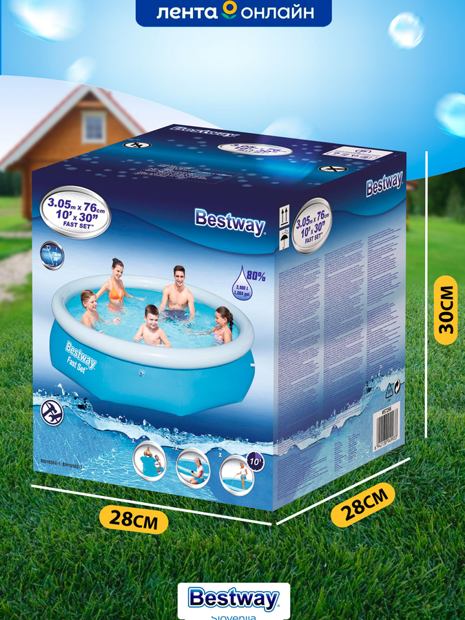 Бассейн надувной BESTWAY Fast Set 3800л 305x76см, Арт. 57266, превью