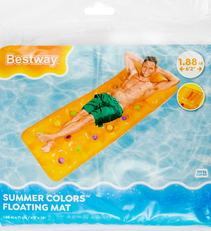 Матрас надувной для плавания BESTWAY 188х71см, с ремкомплектом, цвета в ассортименте, Арт. 43014, превью