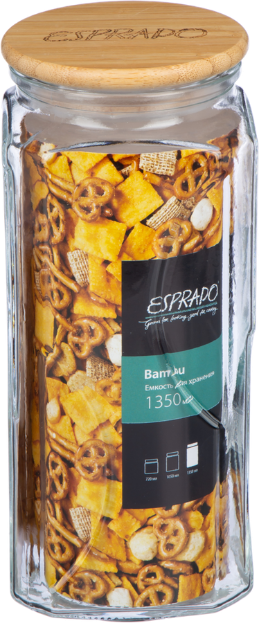Емкость д/хранения ESPRADO Bambu 1350мл, стекло, превью