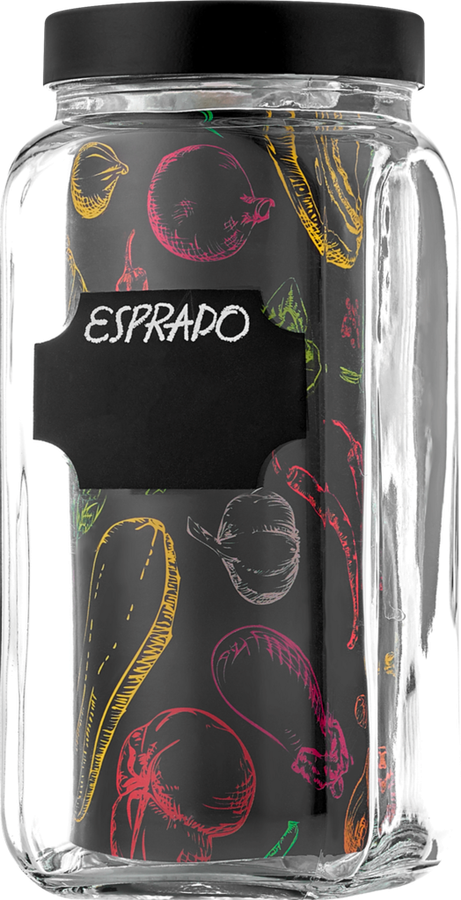 Банка для хранения ESPRADO Fresco с меловым стикером, стекло, 1.6л Арт. FRE160E405, предпросмотр
