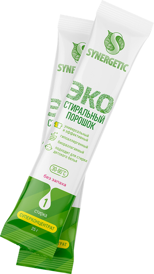 Стиральный порошок SYNERGETIC Эко биоразлагаемый универсальный гипоаллергенный, концентрированный, 50х25г, превью