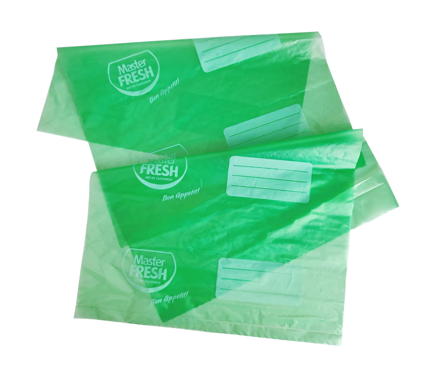 Пакеты для замораживания MASTER FRESH 20мкм, салатовые с принтом, глянец, 30шт, превью