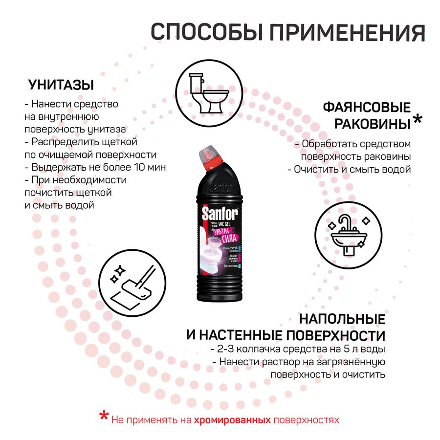 Средство для туалета SANFOR Spec Black 750г, предпросмотр