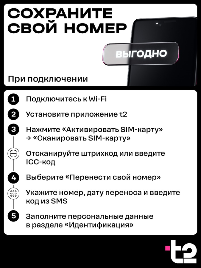 Сим-карта T2, с балансом 150руб, превью
