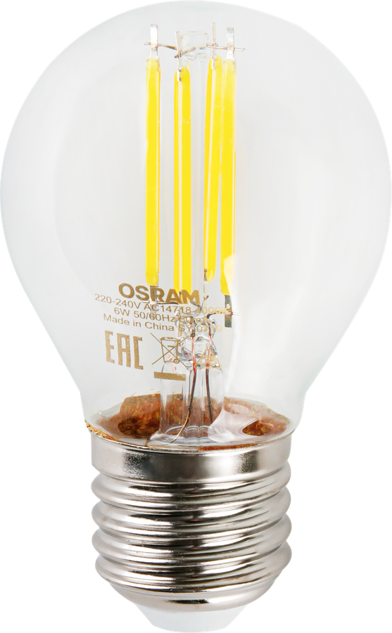 Лампа светодиодная OSRAM LED Star, 6Вт, E27, 4000К, нейтральный белый свет, шар, предпросмотр