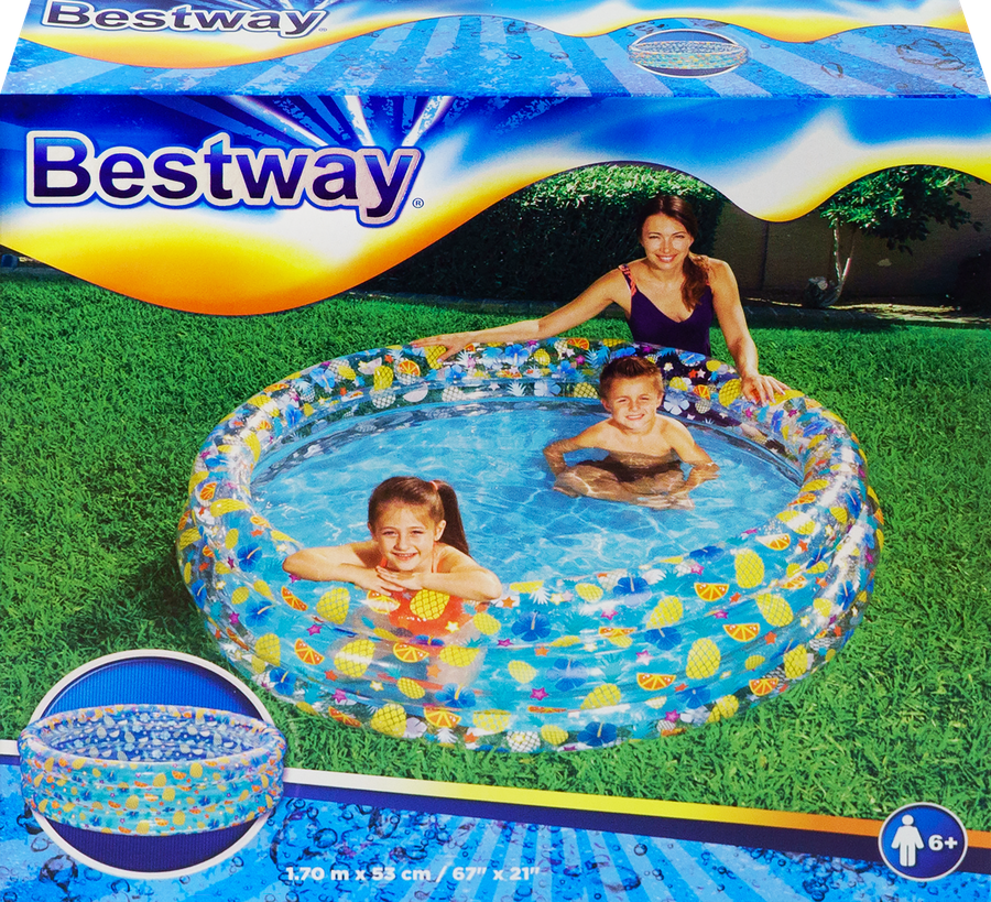 Бассейн надувной детский BESTWAY Тропический 170х53см 697л, Арт. 51048, предпросмотр