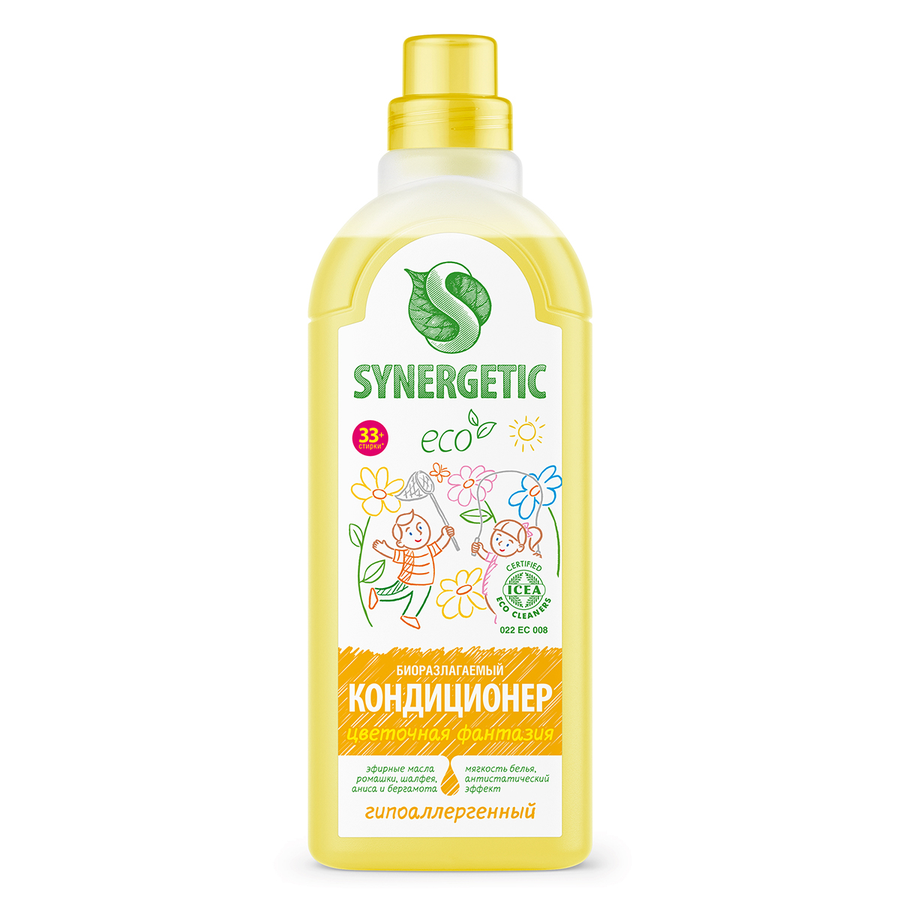 Кондиционер для белья SYNERGETIC Цветочная фантазия, 1л, предпросмотр