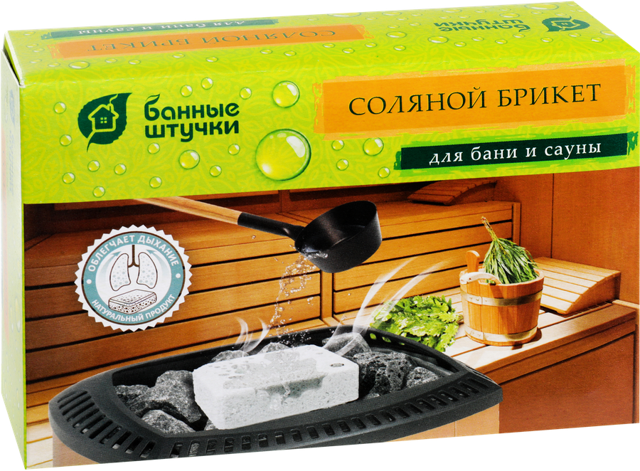 Соляной брикет для бани и сауны БАННЫЕ ШТУЧКИ, Арт. 32400, 1,3кг, превью