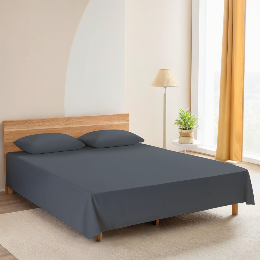 Простыня HOMECLUB 220x260см, серая, поплин, Арт. HCP/S2226/Д1, предпросмотр