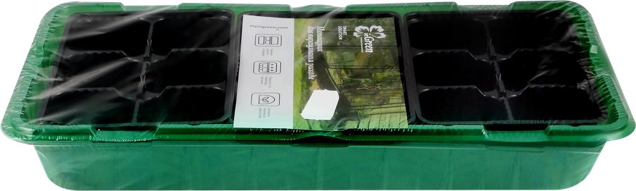 Мини-парник для рассады INGREEN 60см, на 18 ячеек, зеленый, Арт. ING60011F, превью