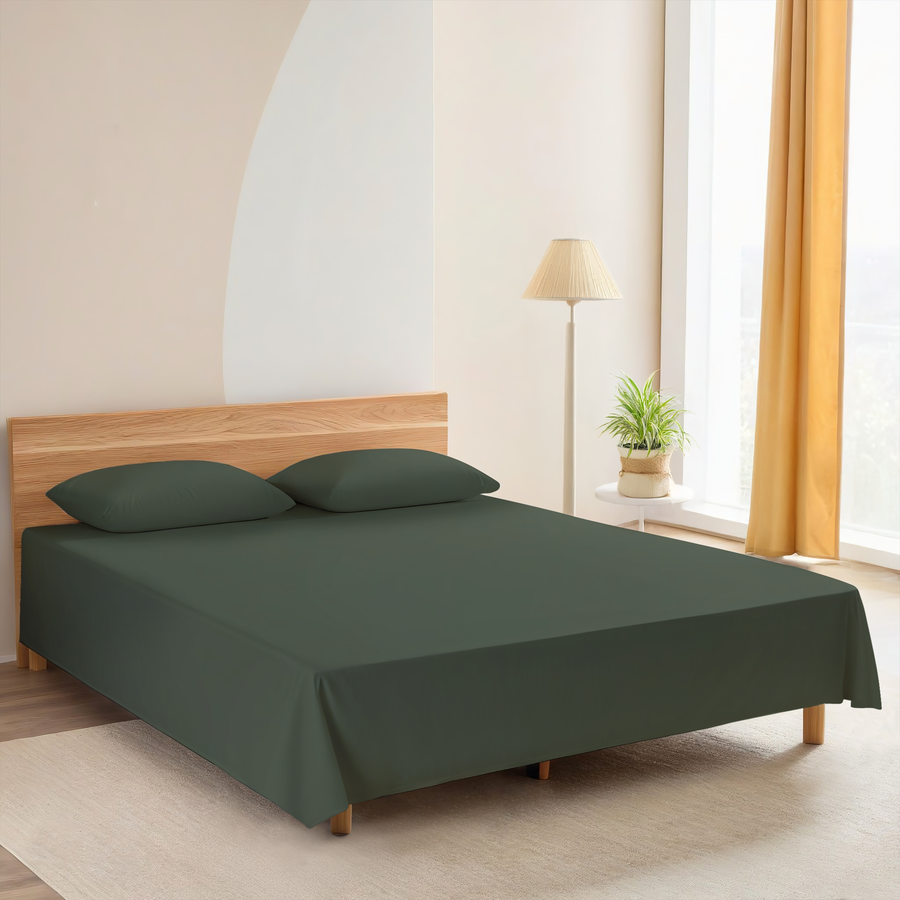 Простыня HOMECLUB 215/220x240см, зеленая, Арт. HCBC-S-24-EN, предпросмотр