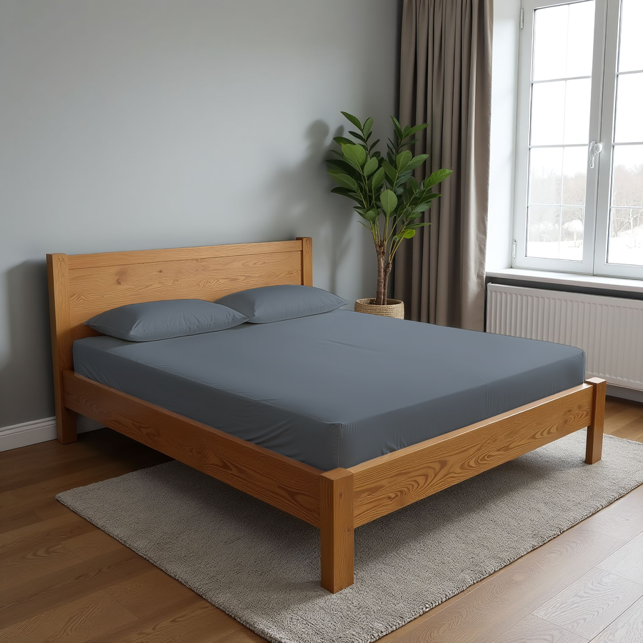 Простыня на резинке HOMECLUB 180x200(+/-3)см, цвет графит, Арт. HCBS-S-18-GR, превью