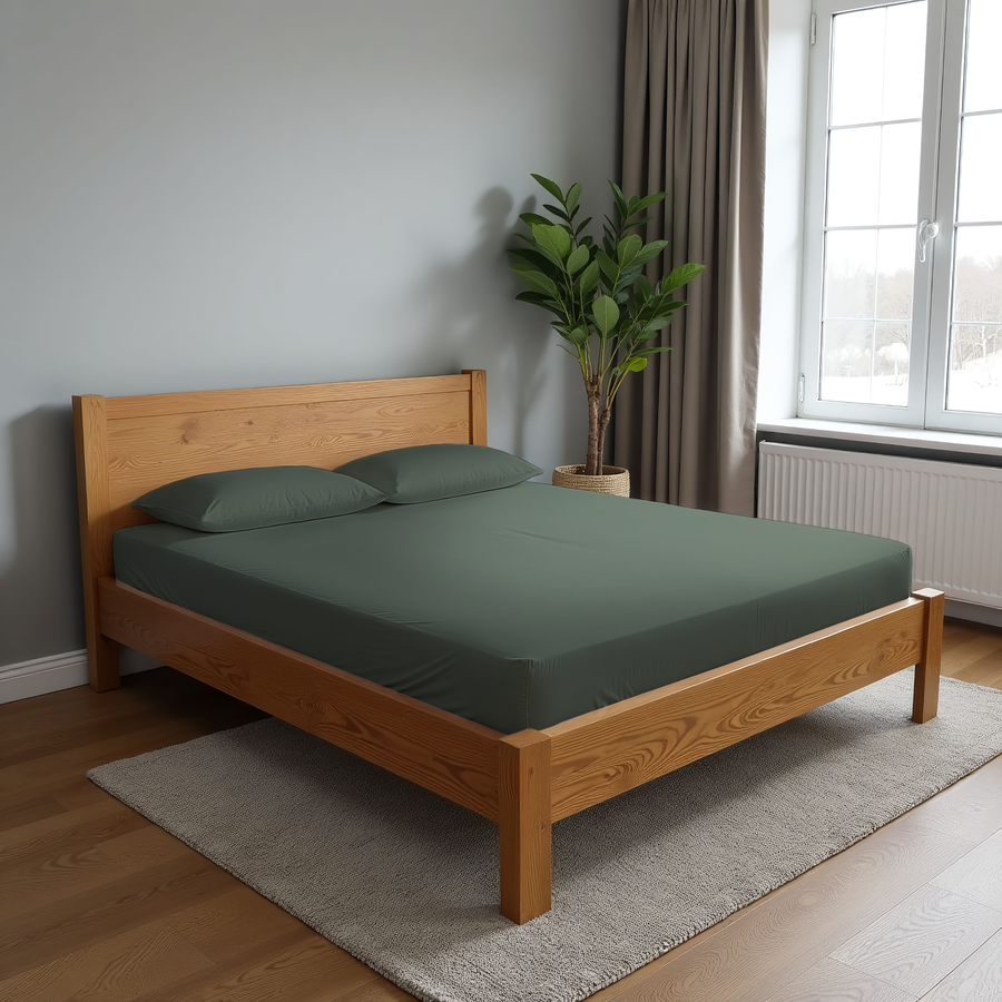 Простыня на резинке HOMECLUB 180x200(+/-3)см, зеленая, Арт. HCBS-S-18-EN, предпросмотр
