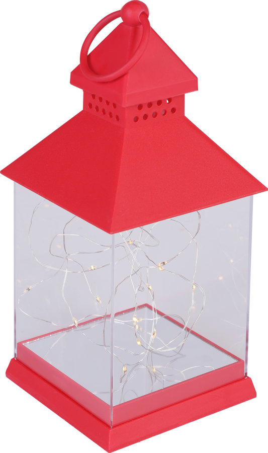 Светильник HOMECLUB Фонарь с гирляндой microLED, 10,5x10,5x23см, теплый белый свет, Арт. WPS240017A, превью