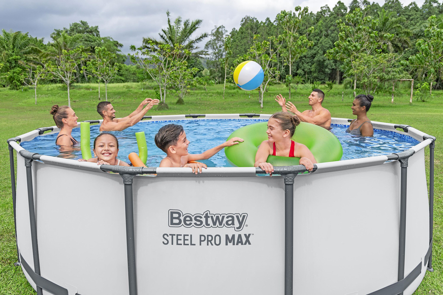 Бассейн каркасный BESTWAY 427х122см, с фильтром-насосом, лестницей и тентом, Арт. 5612X, предпросмотр
