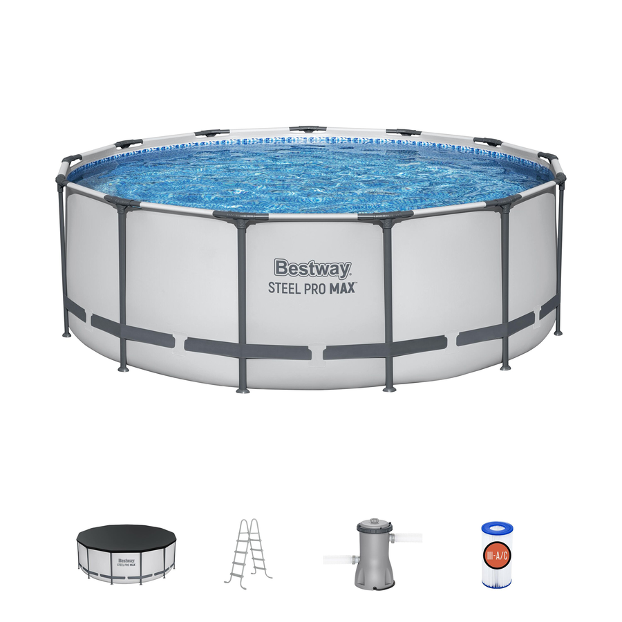 Бассейн каркасный BESTWAY Steel Pro Max 396x122см 12690л, с фильтром-насосом, Арт. 5618W, превью
