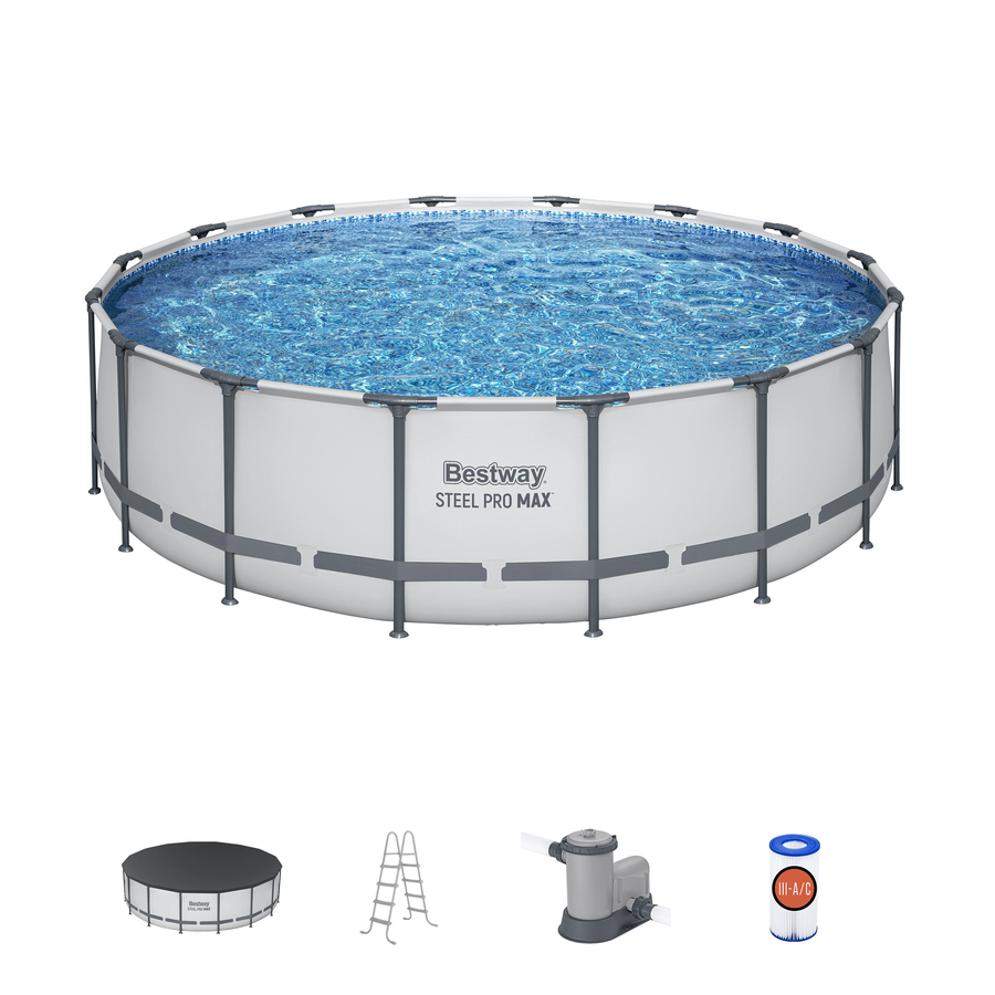 Бассейн каркасный BESTWAY Steel Pro Max 488x122см 19480л, с фильтром-насосом, Арт. 5612Z, превью