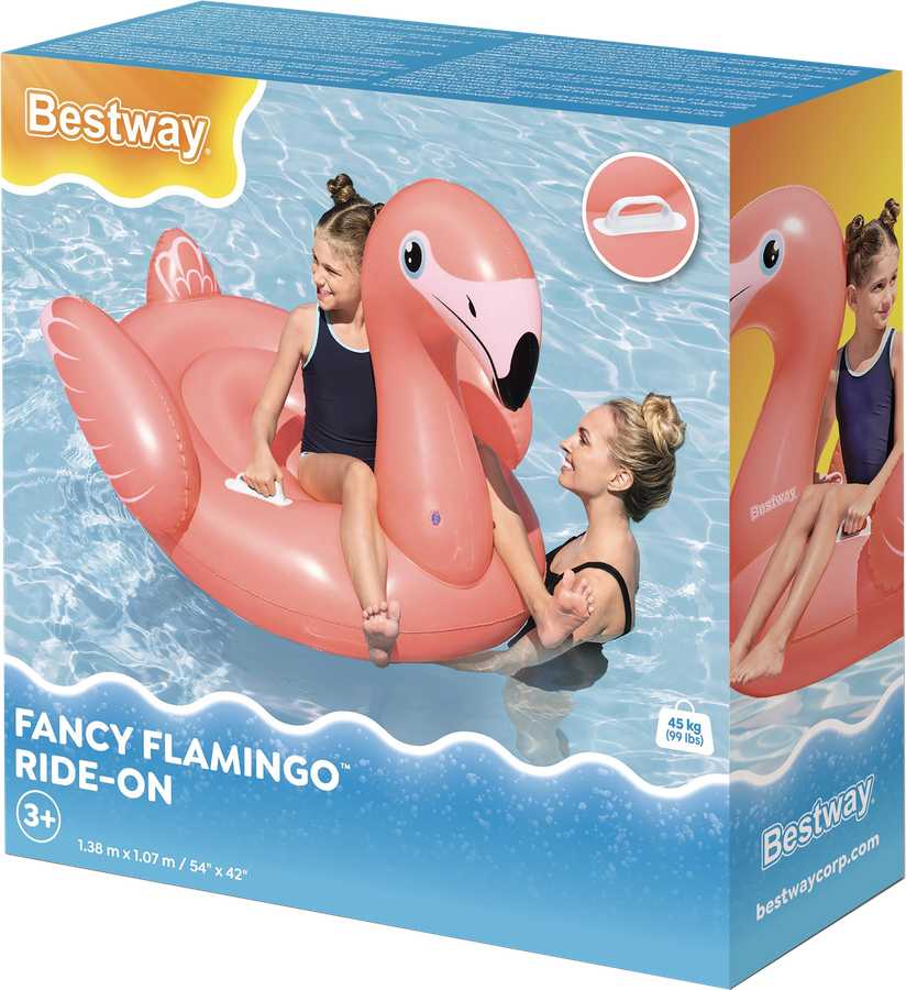 Плот надувной BESTWAY Фламинго 138см, с ремкомплектом, Арт. 41525, предпросмотр