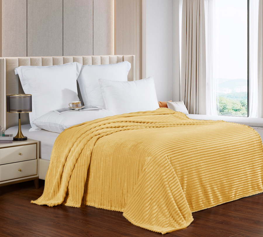 Плед HOMECLUB Light шиншилла 200x220см, желтый, предпросмотр