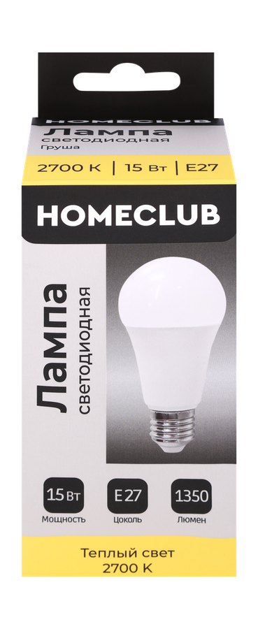 Лампа филаментная HOMECLUB груша 6Вт Е27 нейтральный свет, Арт. FIL-A55-6Е2740, детальное фото