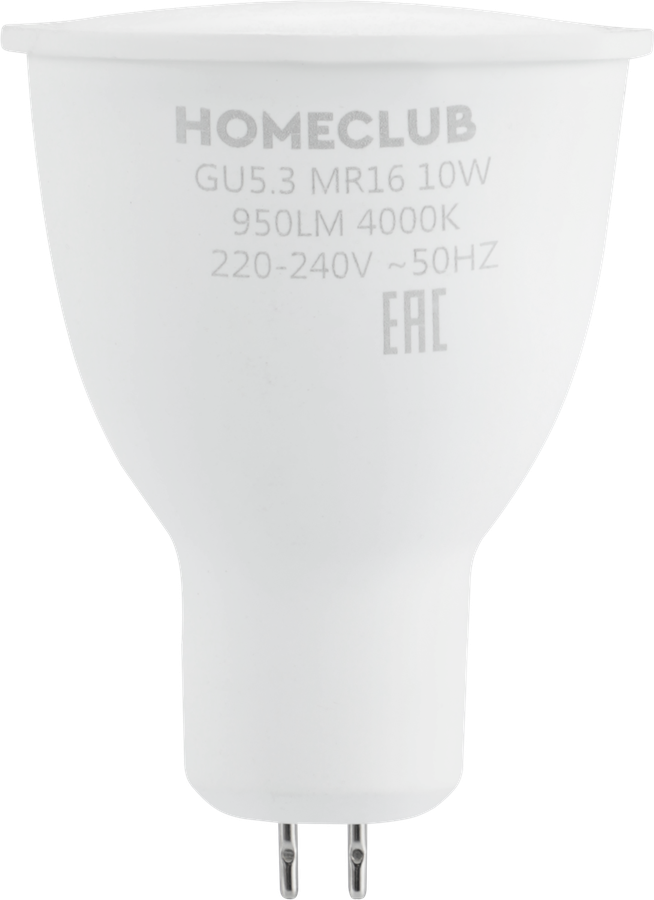 Лампа светодиодная HOMECLUB софит 10Вт GU5.3 нейтральный свет, Арт. LED-MR16-10GU5.340, превью