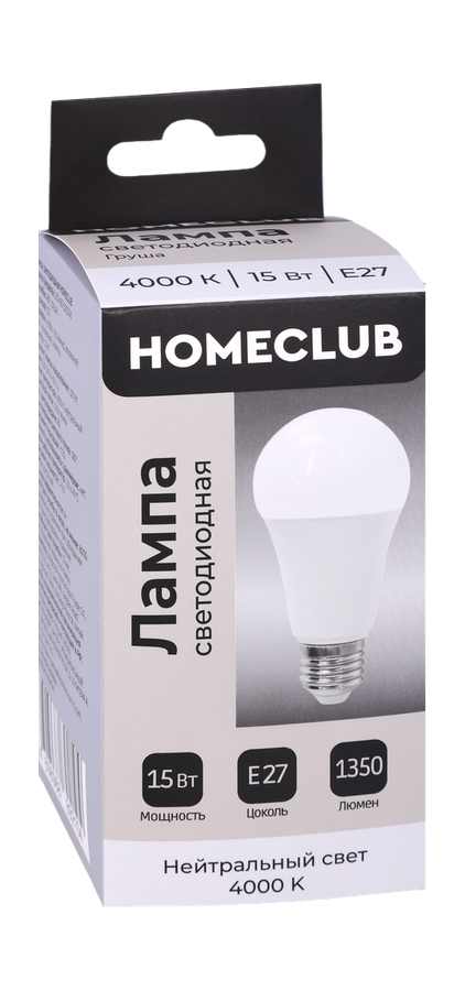 Лампа филаментная HOMECLUB груша 6Вт Е27 теплый свет, Арт. FIL-A55-6Е2727, предпросмотр