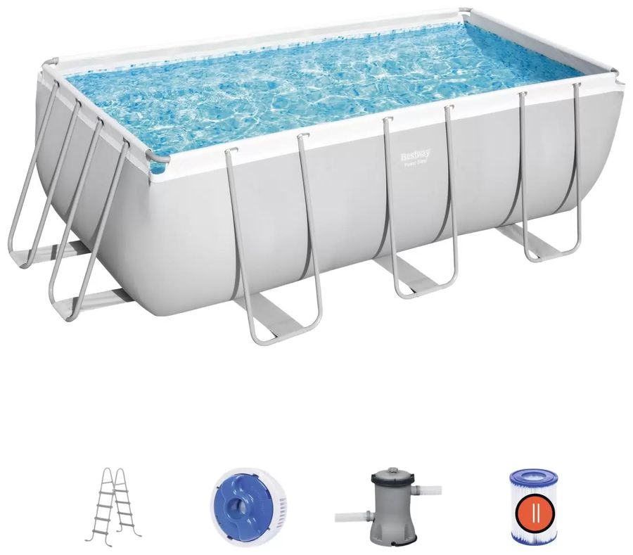 Бассейн каркасный BESTWAY Steel Pro Max 412х201х122см, прямоугольный, Арт. 56456, предпросмотр