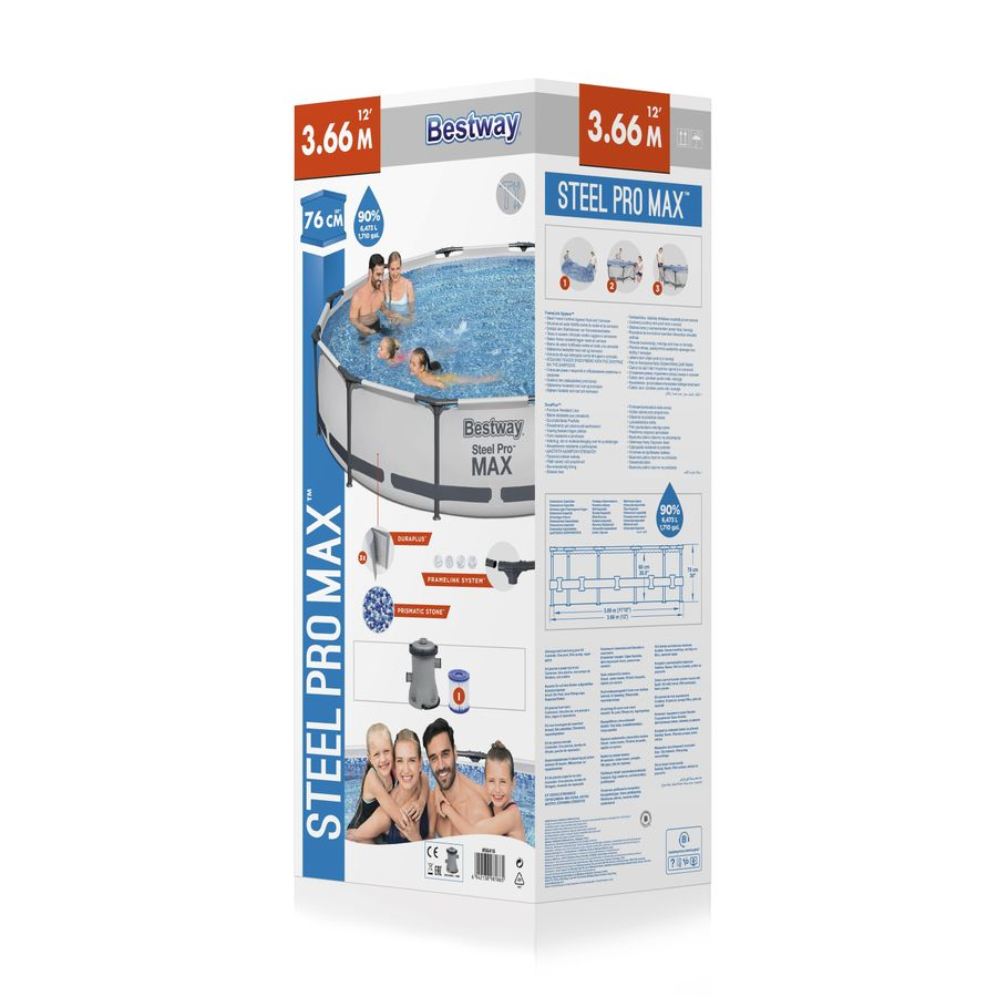 Бассейн каркасный BESTWAY Steel Pro Max 366х76см, круглый, Арт. 56416, превью