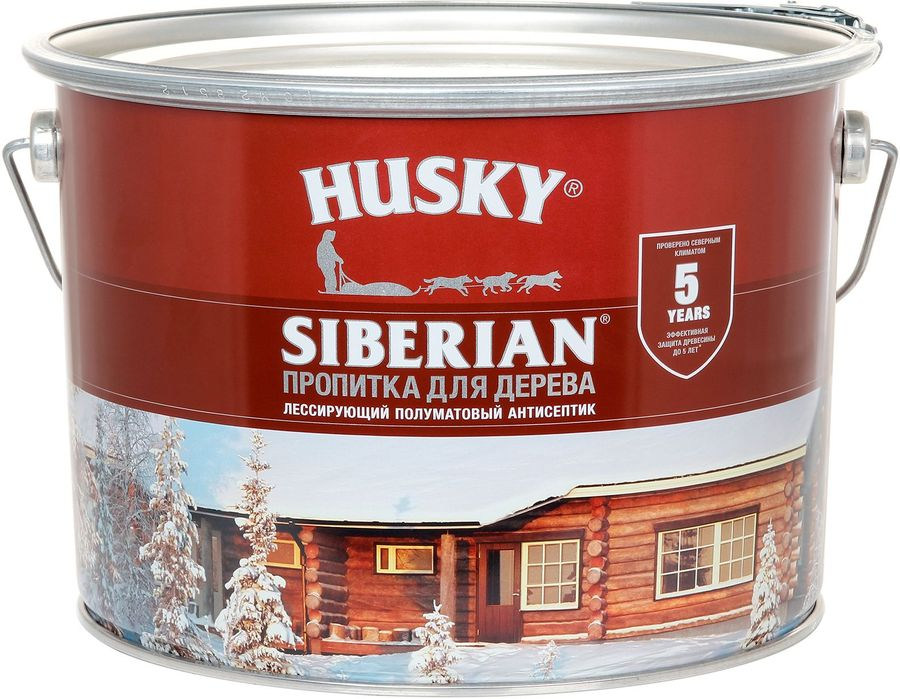 Антисептик HUSKY Siberian калужница 9 л полуматовый, предпросмотр