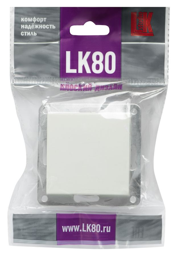 Переключатель 1-клавишный LK Studio LK80 белый, предпросмотр