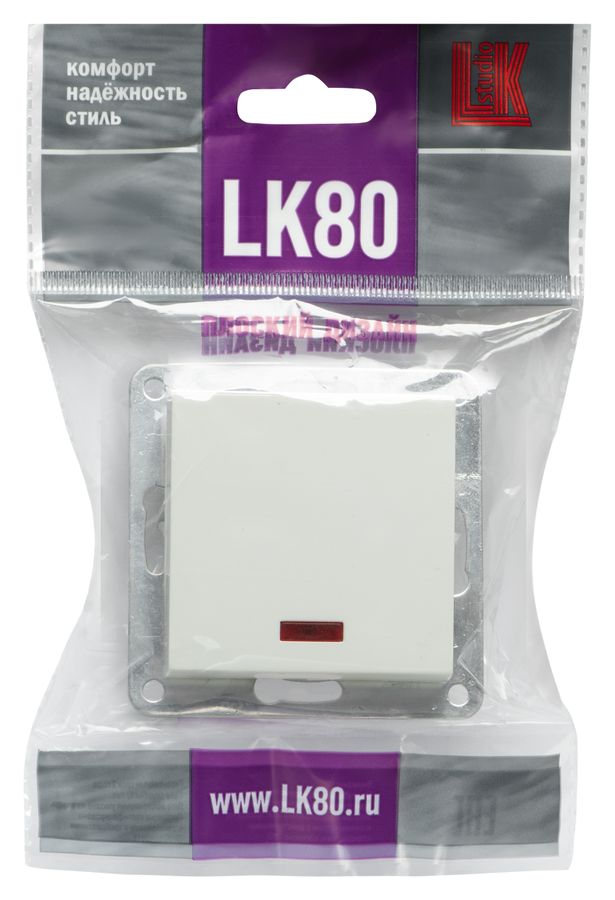 Переключатель 1-клавишный LK Studio LK80 840404 белый, превью