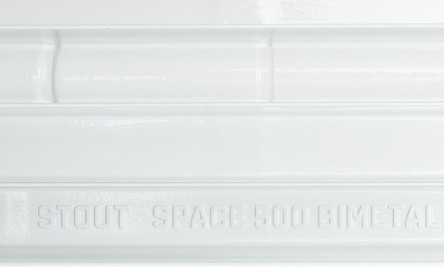 Радиатор биметаллический STOUT Space 500 4 секции боковое подключение RAL9016, превью
