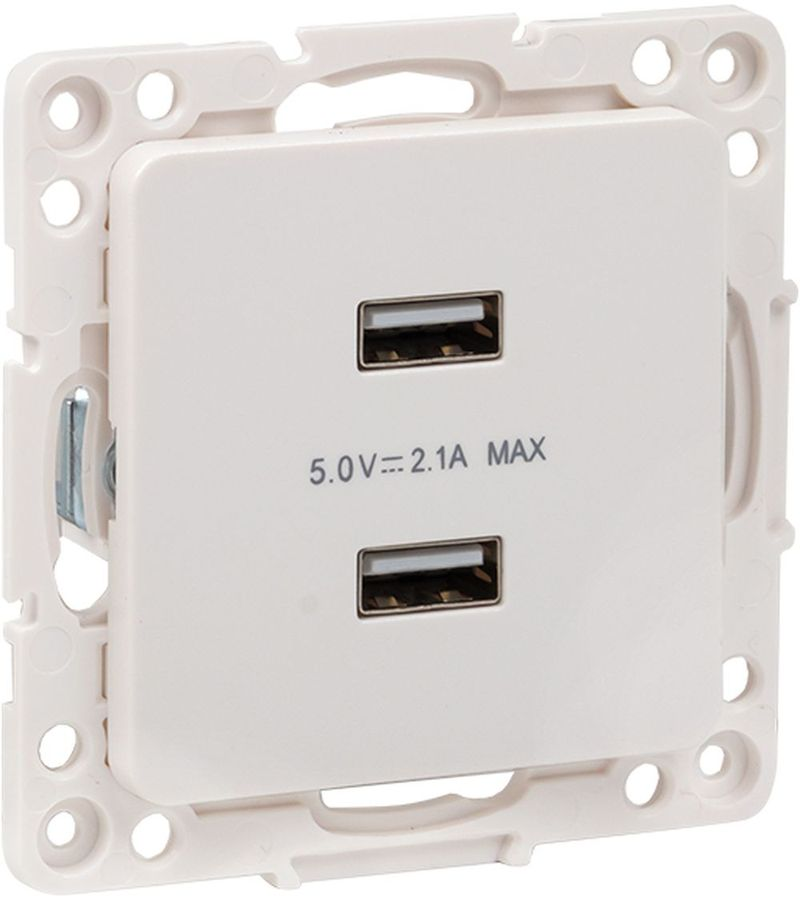 Розетка USB 2 поста EKF Стокгольм/PROxima белый, превью