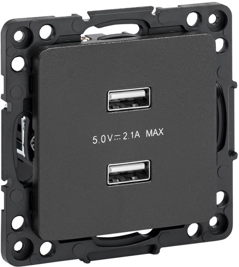 Розетка USB 2 поста EKF Стокгольм/PROxima черный, предпросмотр