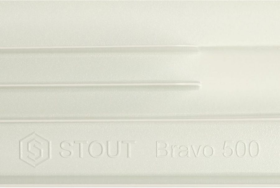 Радиатор секционный алюминиевый STOUT Bravo 500 боковое подключение 10 секций, предпросмотр