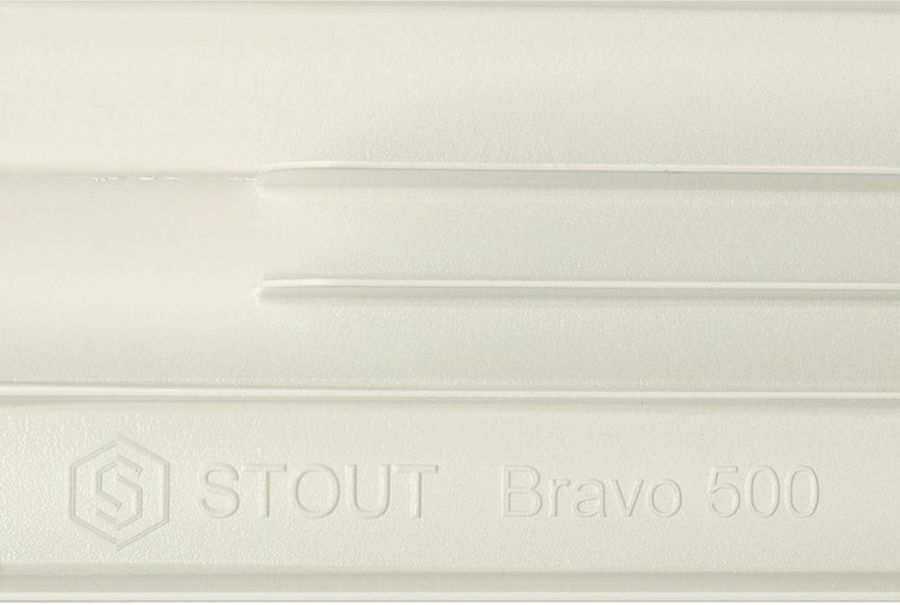 Радиатор секционный алюминиевый STOUT Bravo 500 боковое подключение 6 секций, предпросмотр